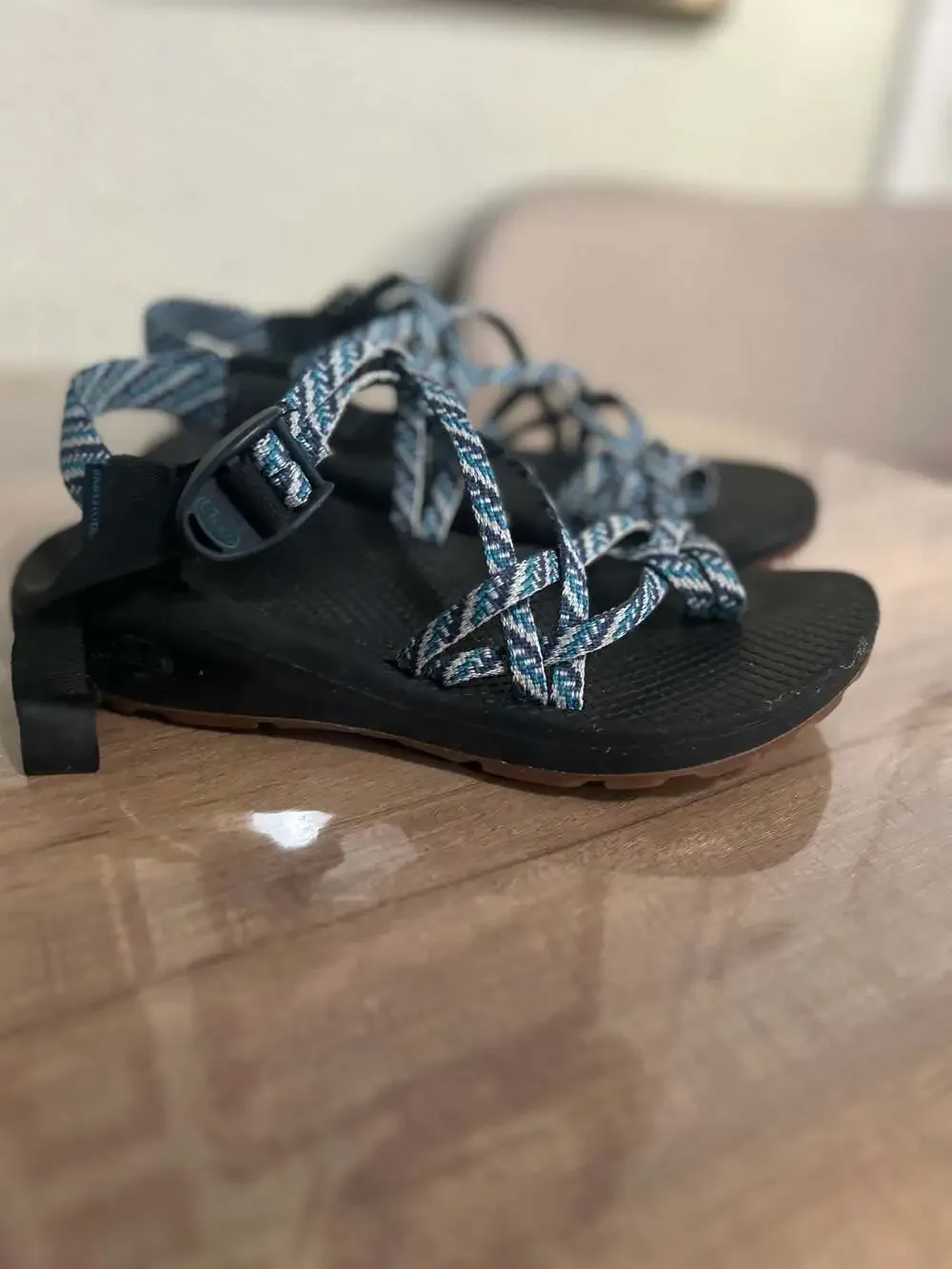 Chaco Women's ZX/2 Cloud Hiking Sandals in Blue Pattern